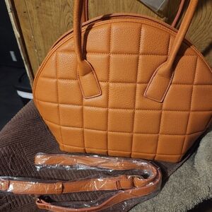 Orange cross body tote